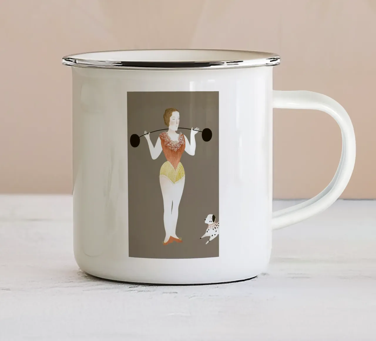 Circus Lady tazza in smalto da Amalia Restrepo