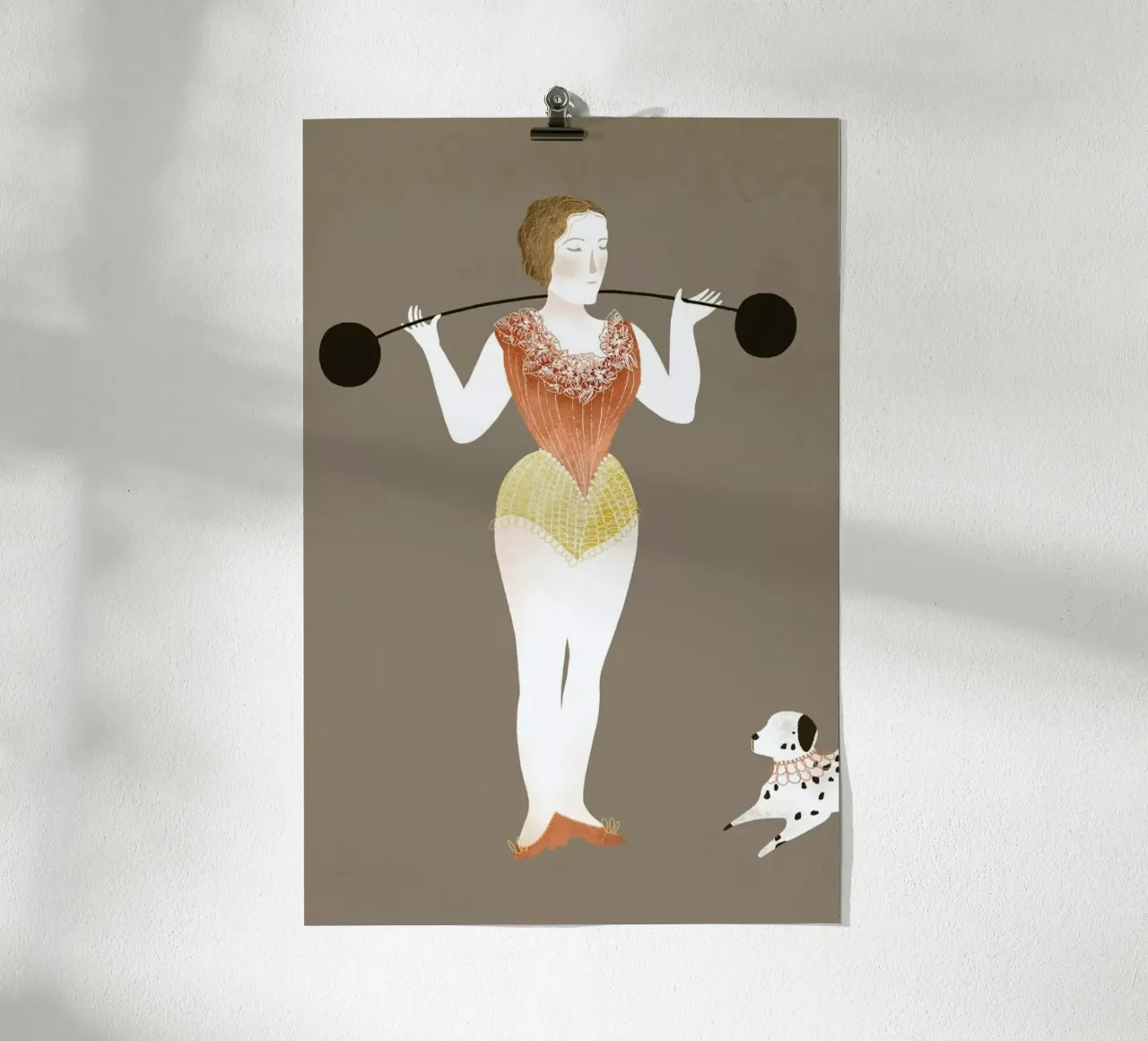 Circus Lady poster con telaio in legno da Amalia Restrepo