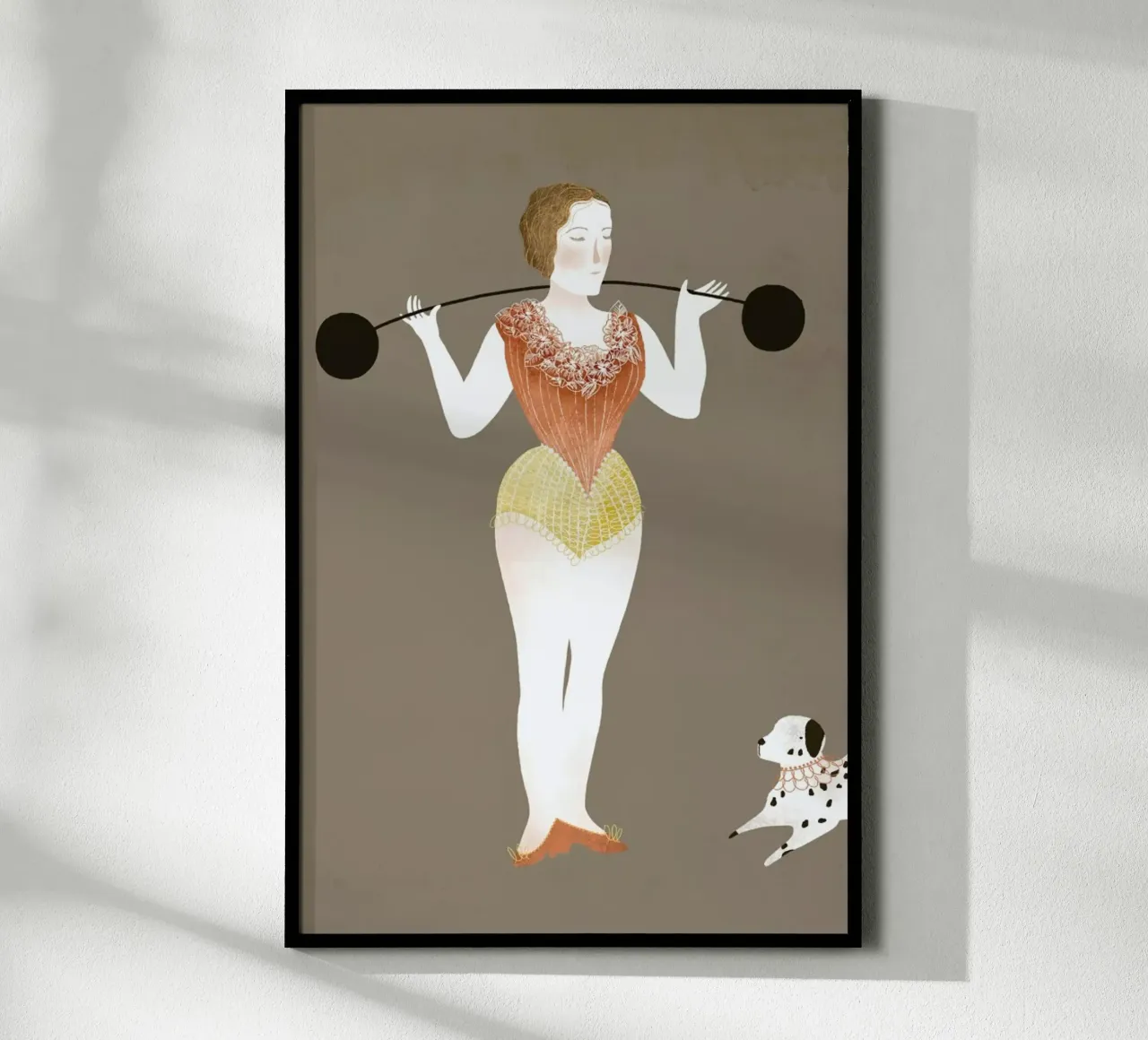 Circus Lady poster con telaio in legno da Amalia Restrepo