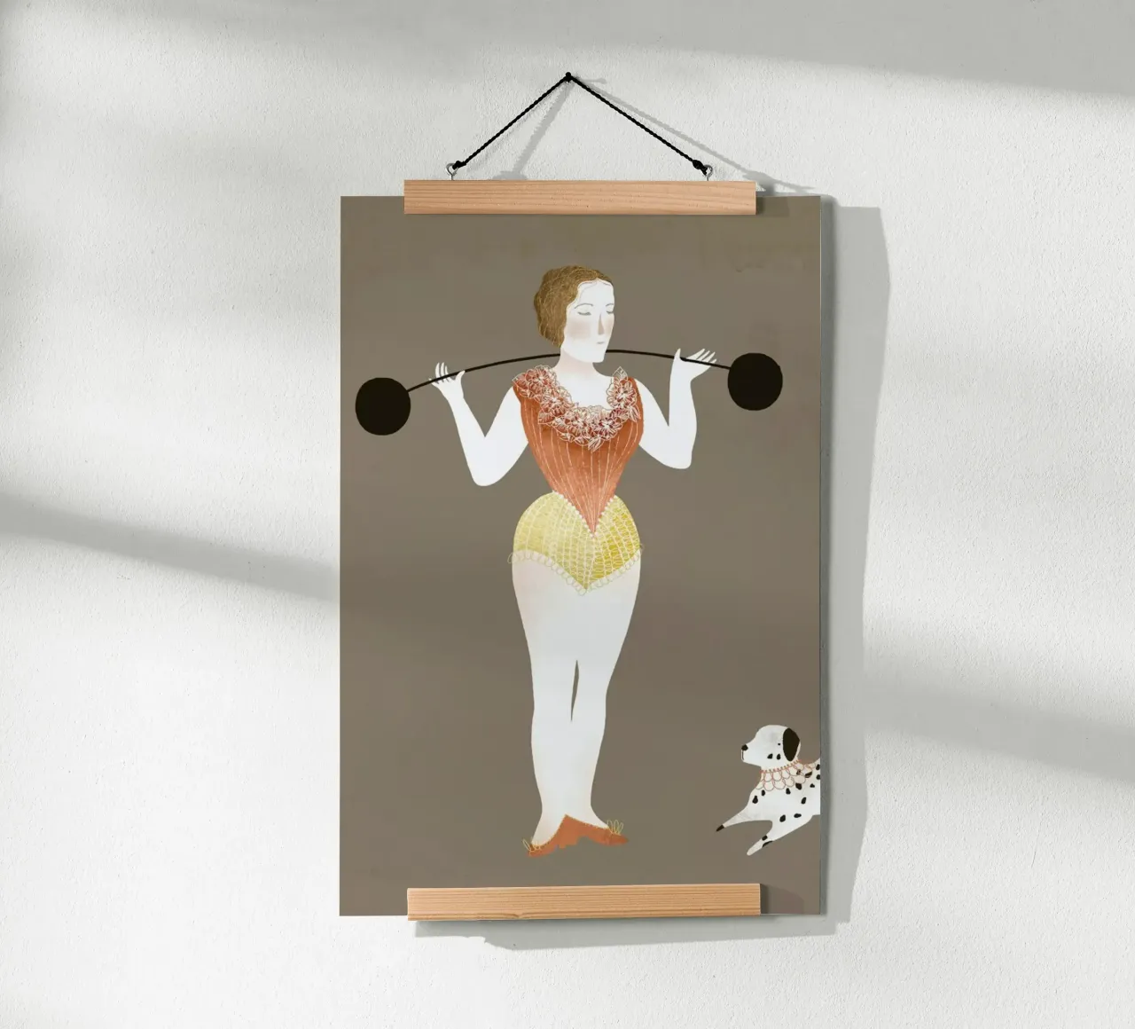 Circus Lady poster con telaio in legno da Amalia Restrepo