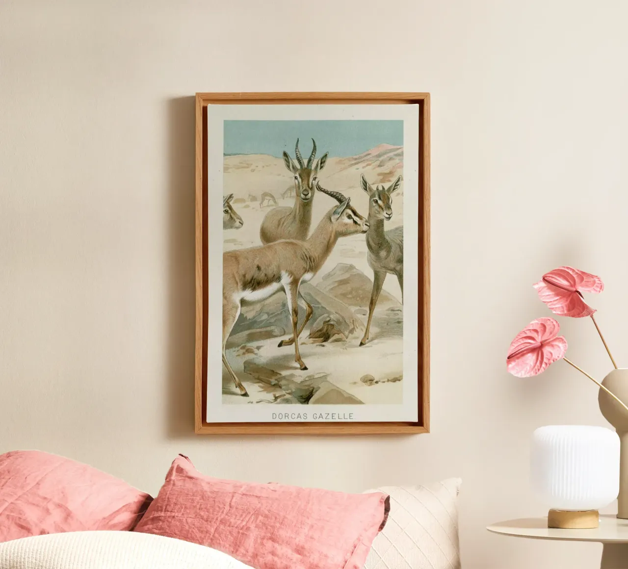 Gazelles tela con Cornice a cassetta da Flora & Fauna