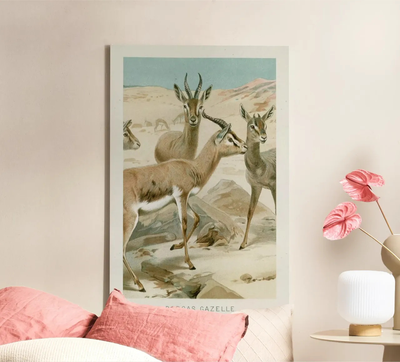 Gazelles tela con Cornice a cassetta da Flora & Fauna