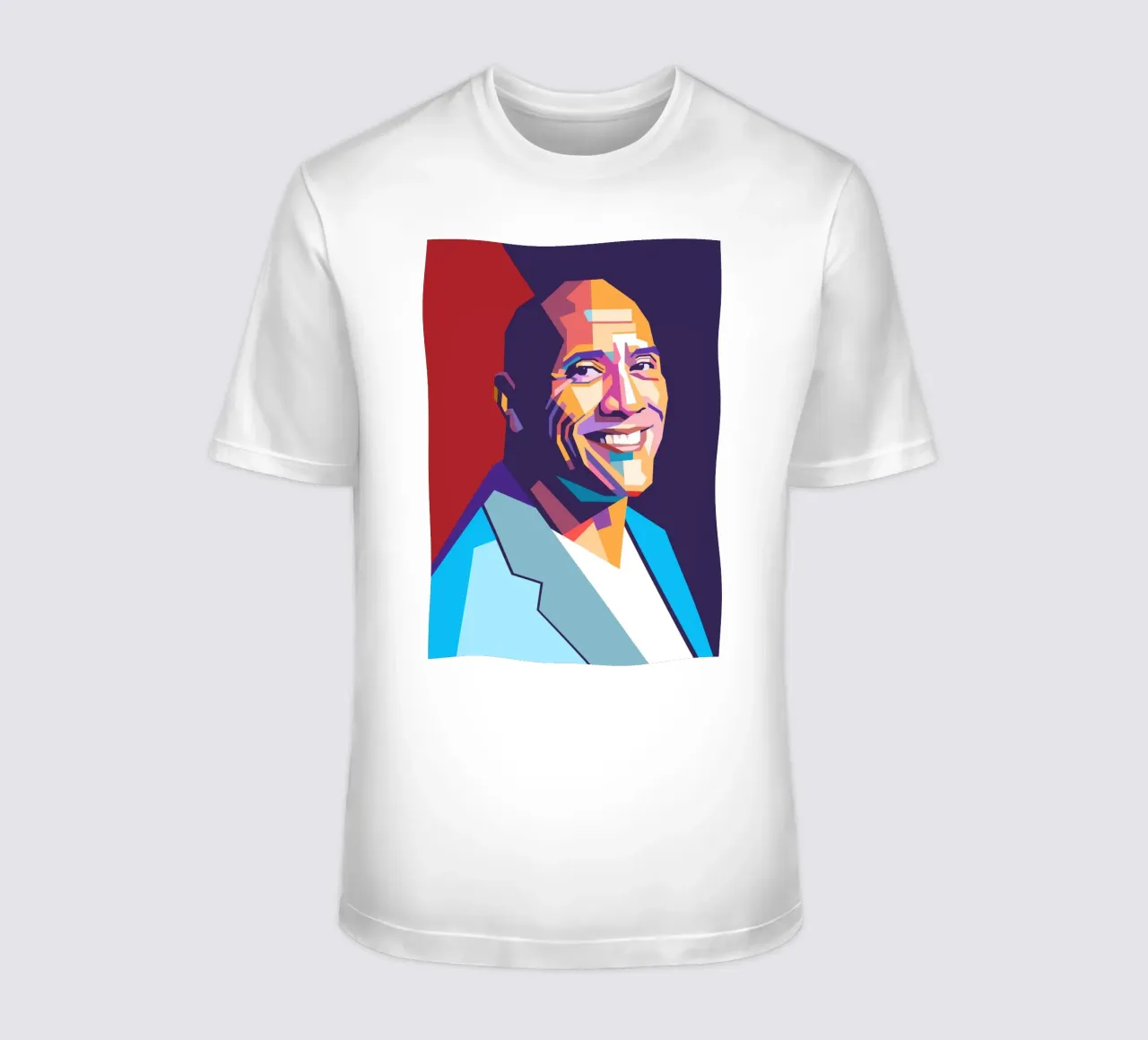 Ritratto pop art di Dwayne The Rock Johnson t-shirt da Hantamrata