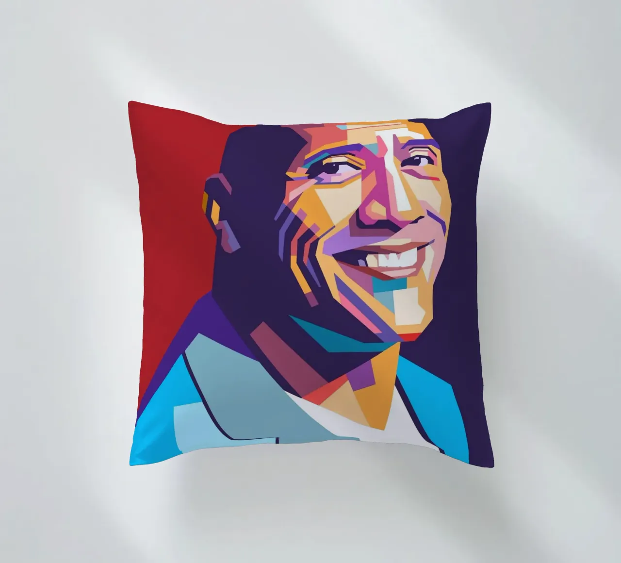 Ritratto pop art di Dwayne The Rock Johnson cuscino da Hantamrata