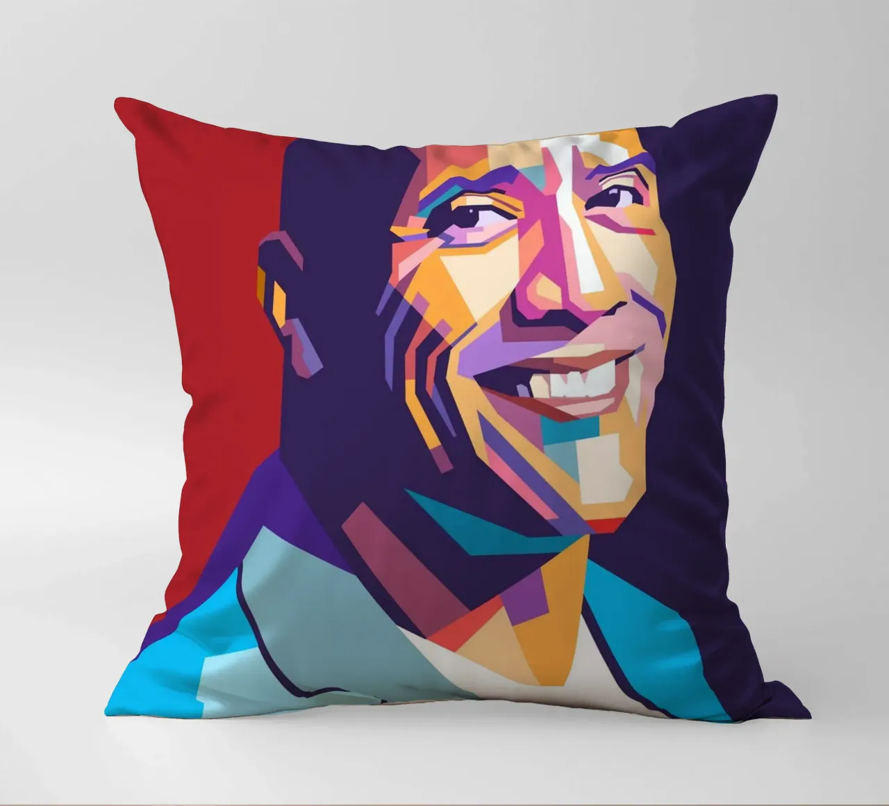 Ritratto pop art di Dwayne The Rock Johnson cuscino da Hantamrata