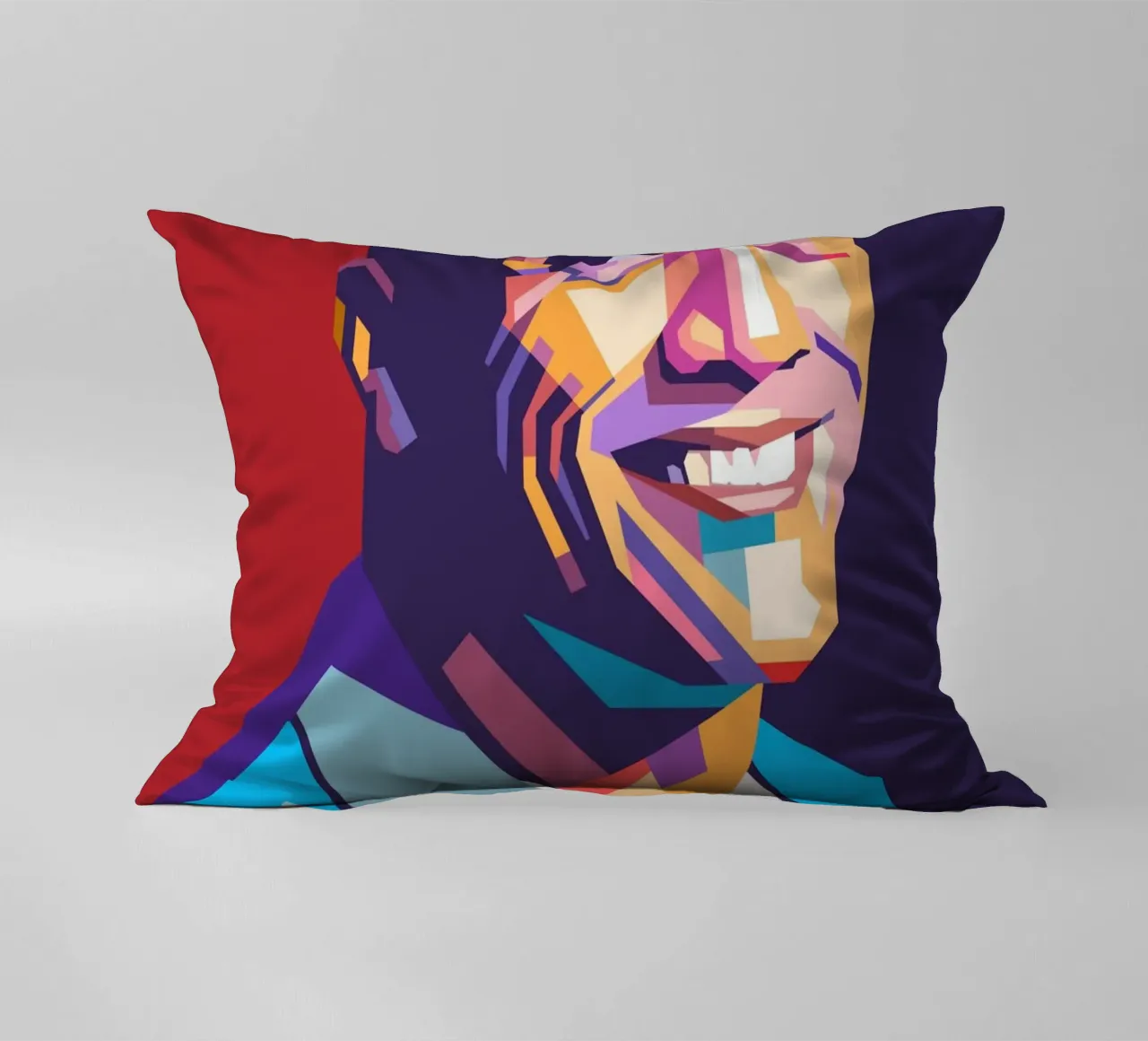 Ritratto pop art di Dwayne The Rock Johnson cuscino da Hantamrata