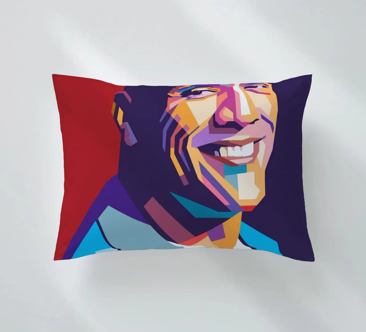 Ritratto pop art di Dwayne The Rock Johnson cuscino da Hantamrata