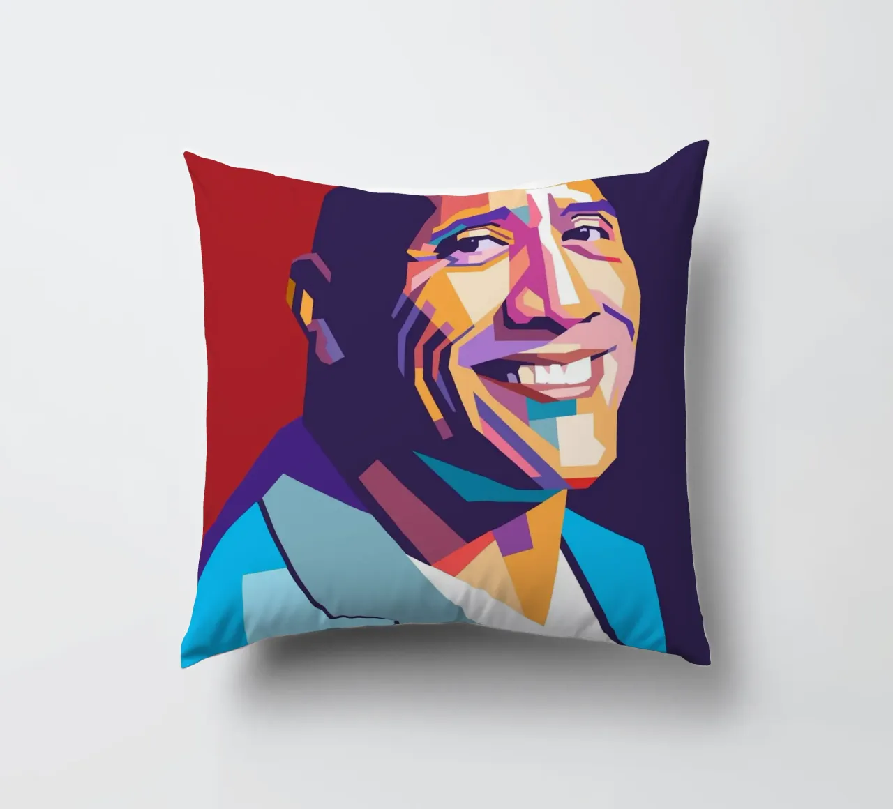 Ritratto pop art di Dwayne The Rock Johnson cuscino da Hantamrata