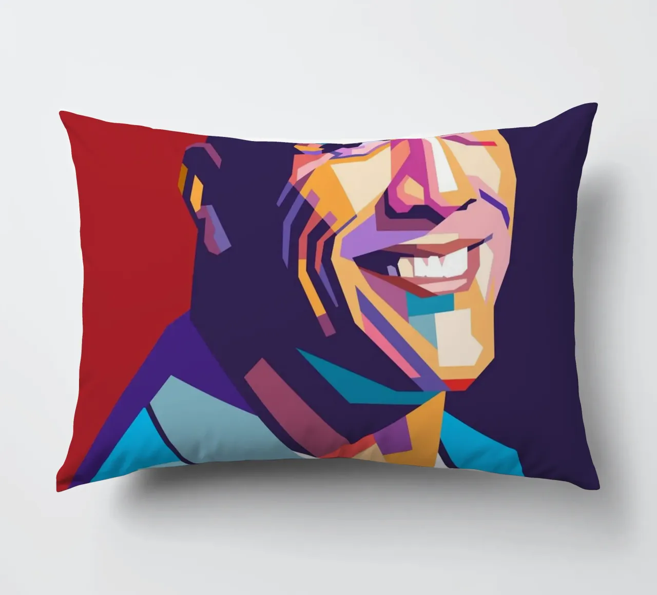 Ritratto pop art di Dwayne The Rock Johnson cuscino da Hantamrata