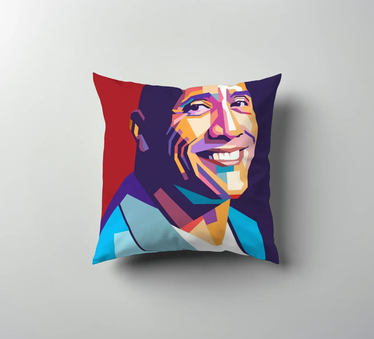 Ritratto pop art di Dwayne The Rock Johnson cuscino da Hantamrata