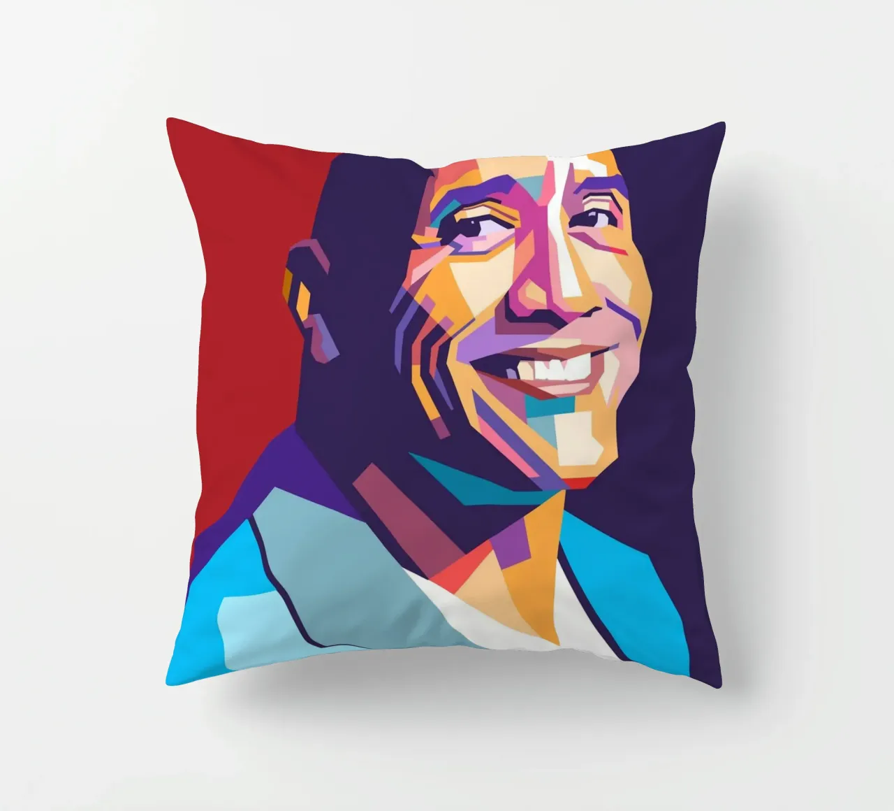 Ritratto pop art di Dwayne The Rock Johnson cuscino da Hantamrata