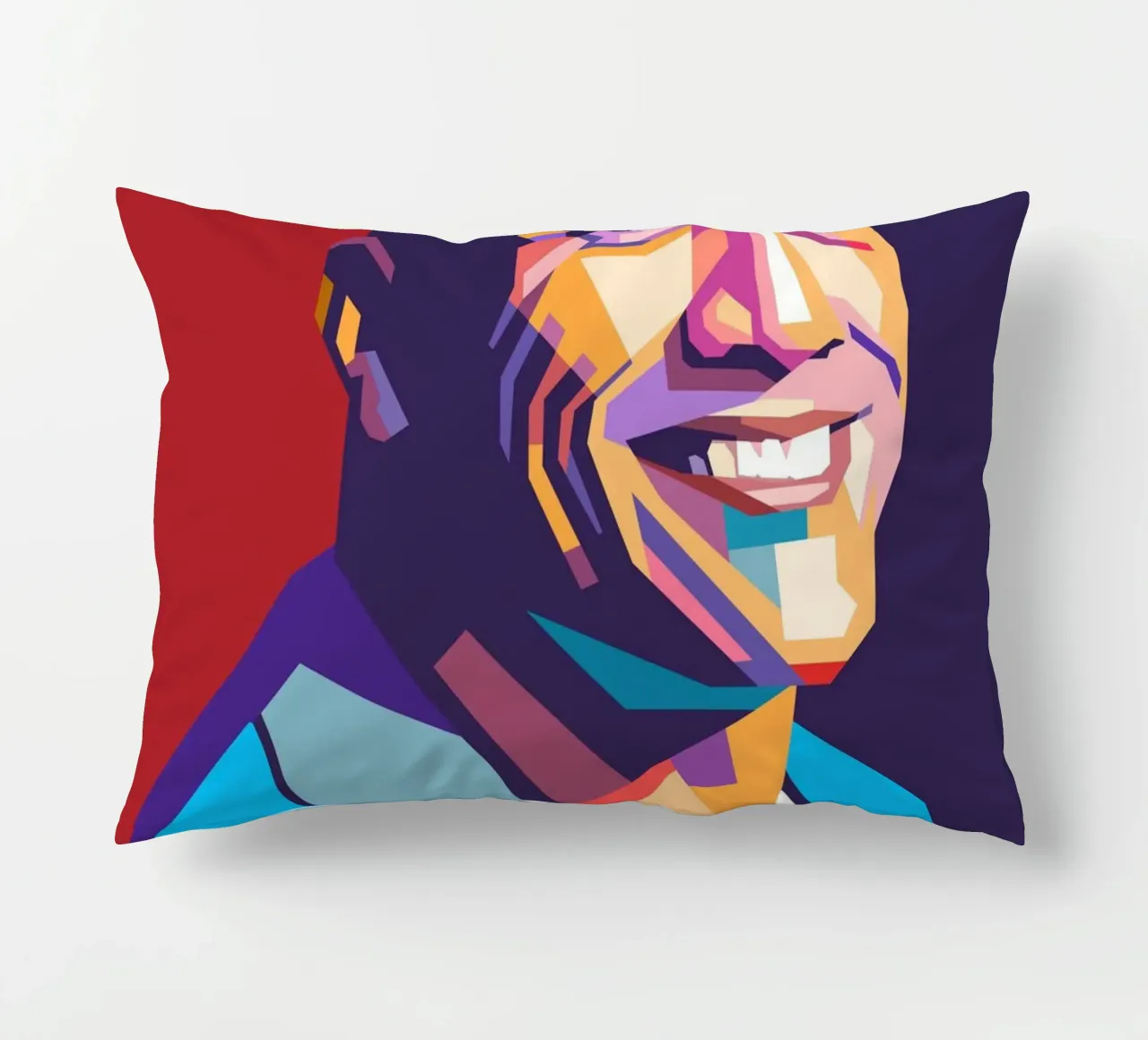 Ritratto pop art di Dwayne The Rock Johnson cuscino da Hantamrata