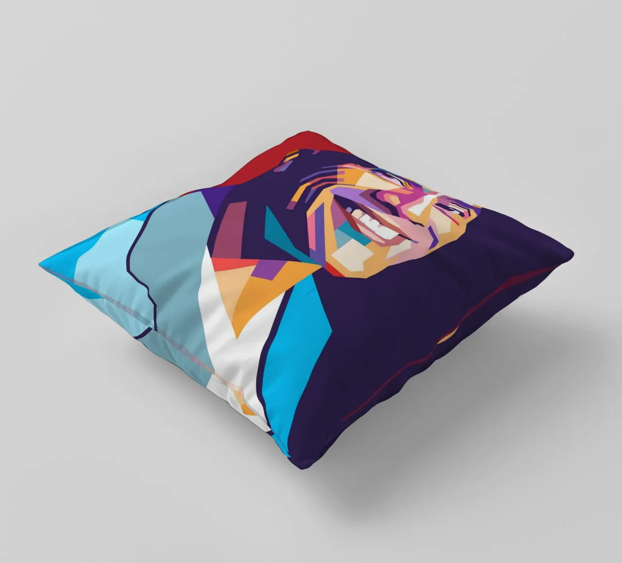 Ritratto pop art di Dwayne The Rock Johnson cuscino da Hantamrata