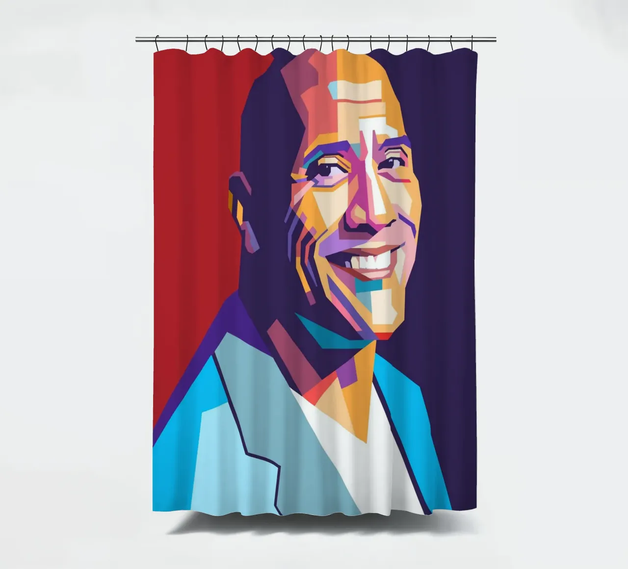 Ritratto pop art di Dwayne The Rock Johnson tenda da doccia da Hantamrata