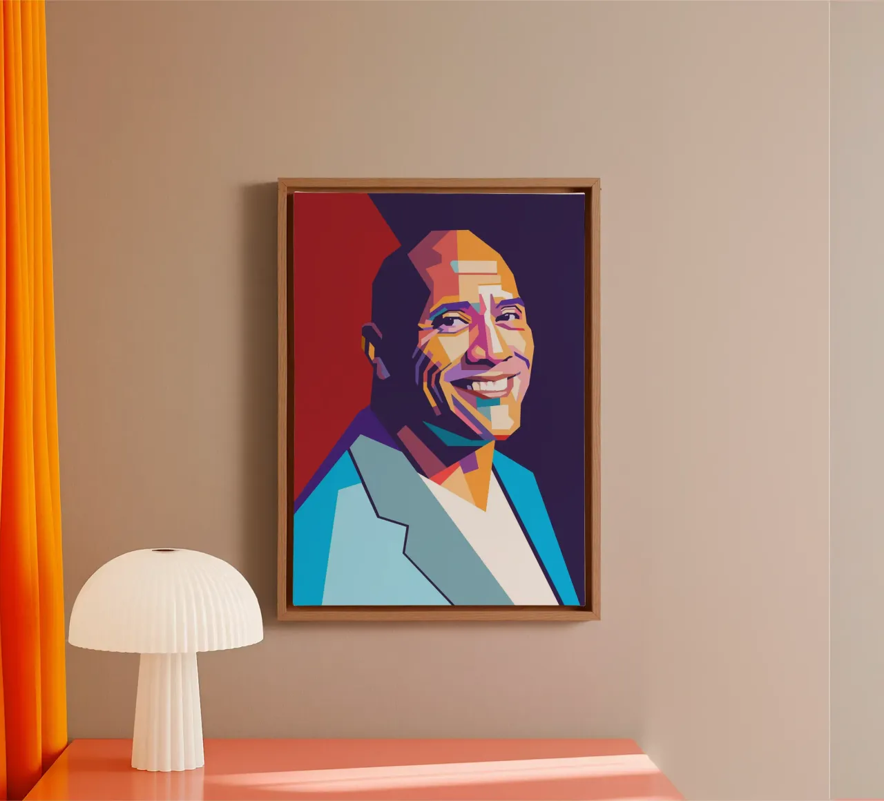 Dwayne The Rock Johnson pop art portrait canvas by Hantamrata