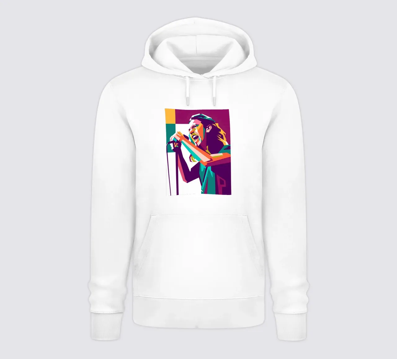 Ritratto pop art di Eddie Vedder felpa con cappuccio da Hantamrata