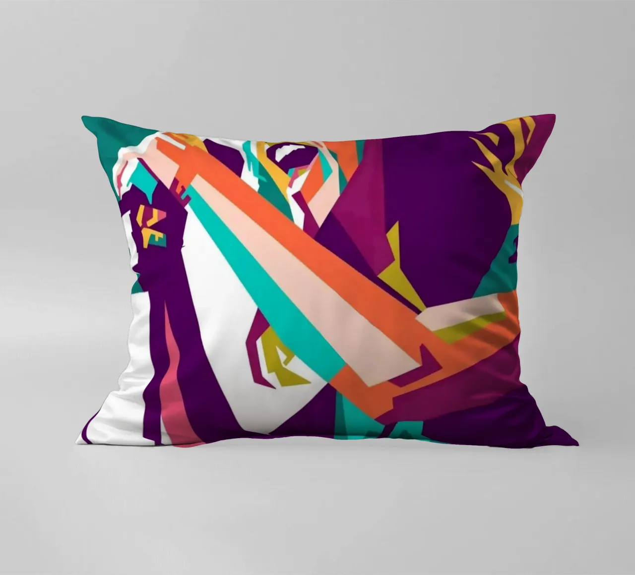 Eddie Vedder pop art portrait decorative cushion by Hantamrata