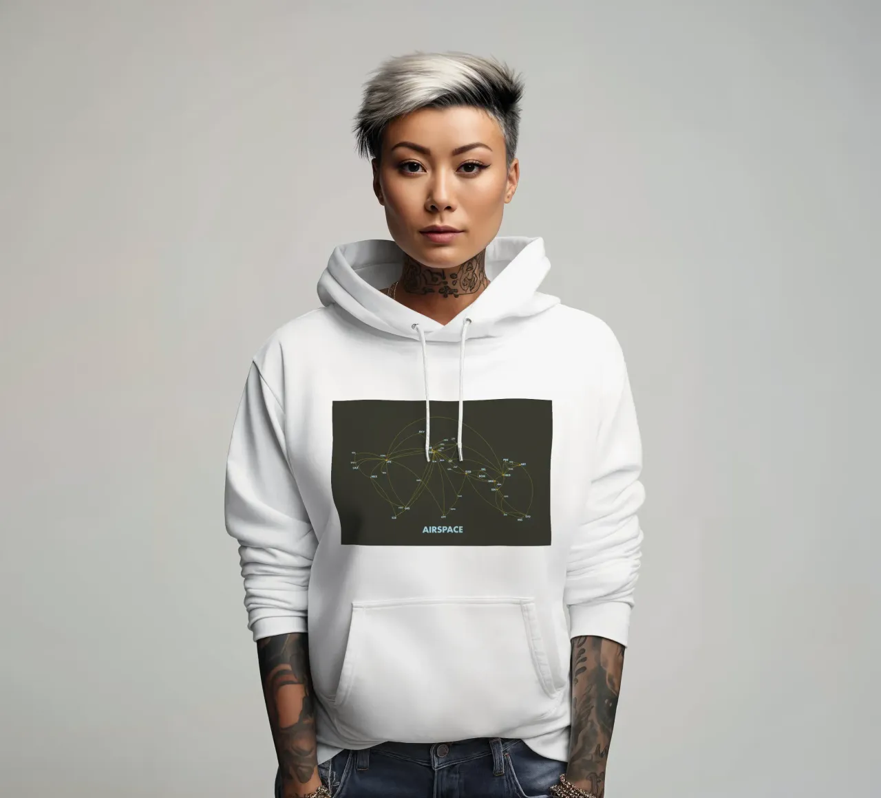 Airspace Map Dark felpa con cappuccio da Marc Schulthess