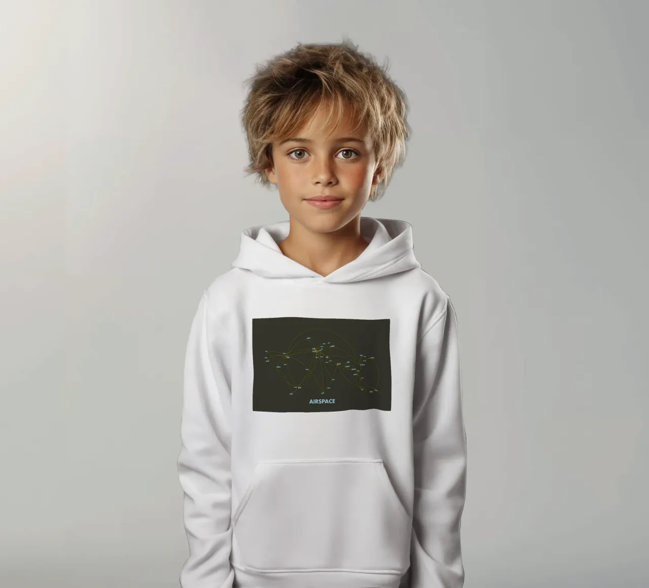 Airspace Map Dark felpa bambino con cappuccio da Marc Schulthess