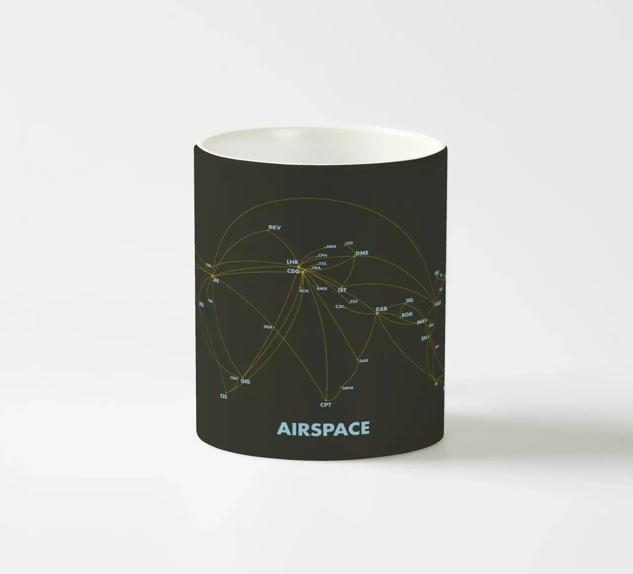 Airspace Map Dark tazza in ceramica da Marc Schulthess