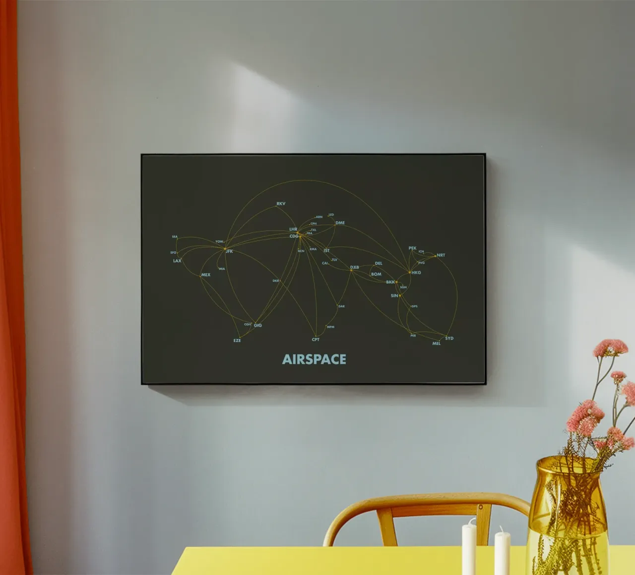 Airspace Map Dark plexiglass da Marc Schulthess