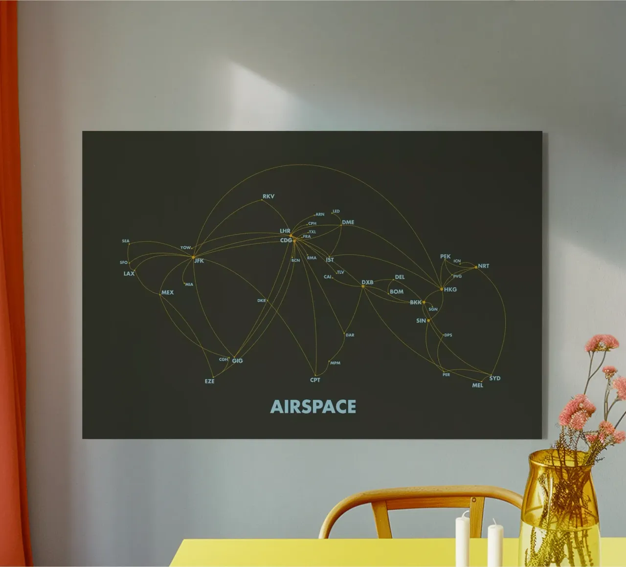 Airspace Map Dark plexiglass da Marc Schulthess