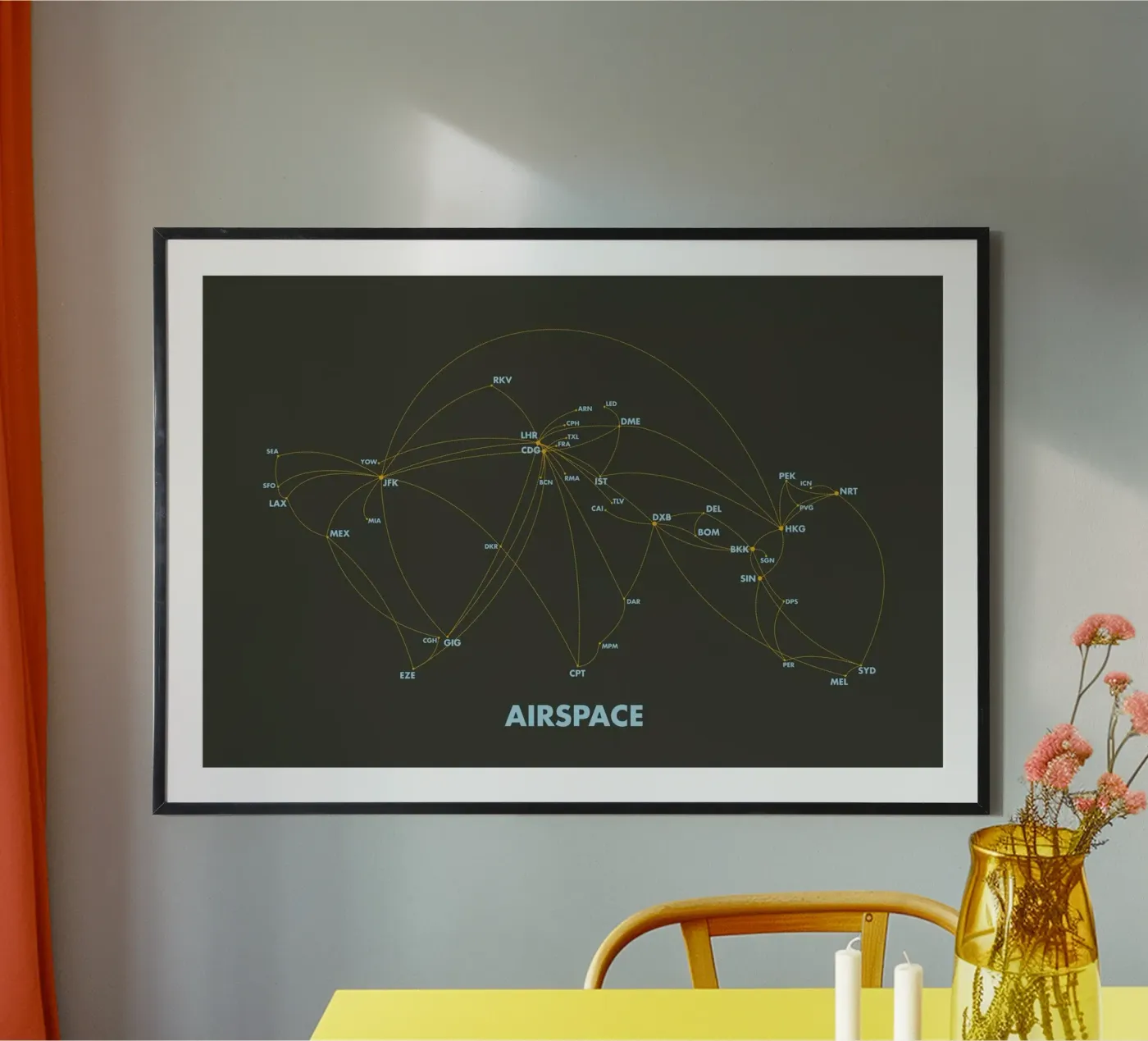 Airspace Map Dark poster by Marc Schulthess