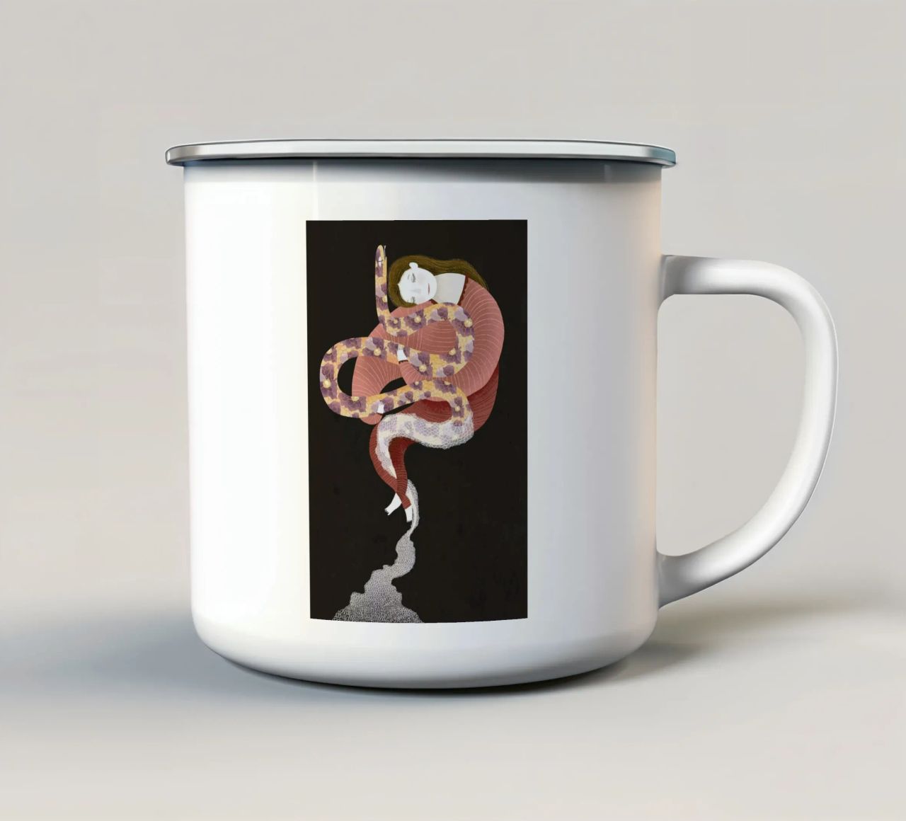 Reinvent Yourself tazza in smalto da Amalia Restrepo