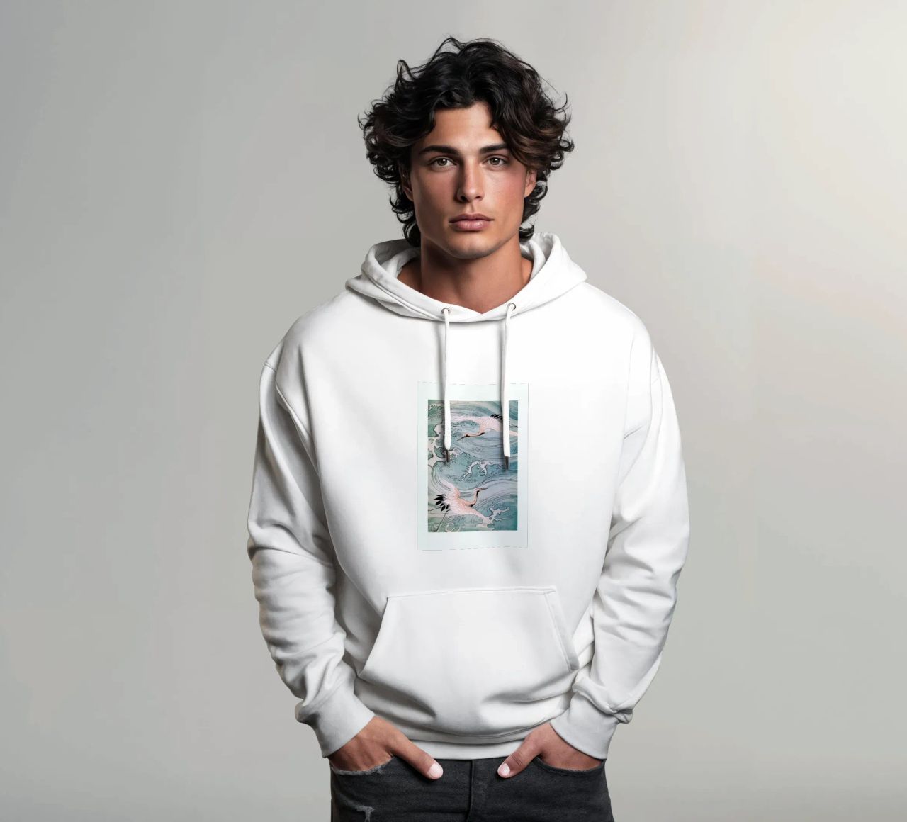 Storks Over Water sudadera con capucha de Flora & Fauna