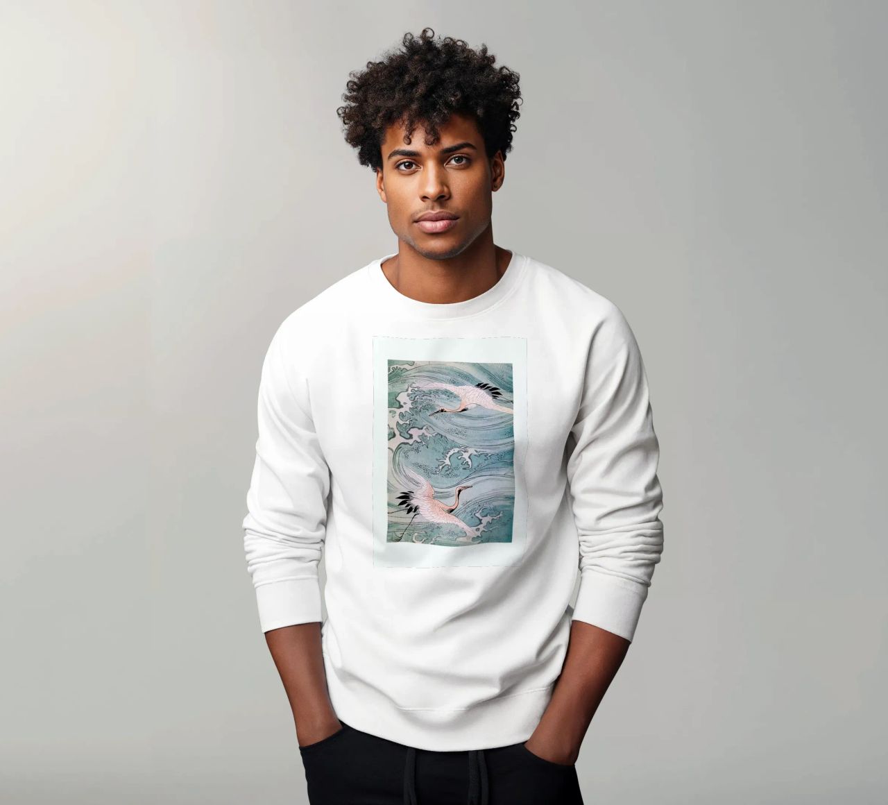 Storks Over Water sudadera de Flora & Fauna