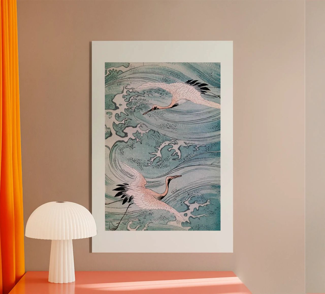 Storks Over Water metacrilato de Flora & Fauna