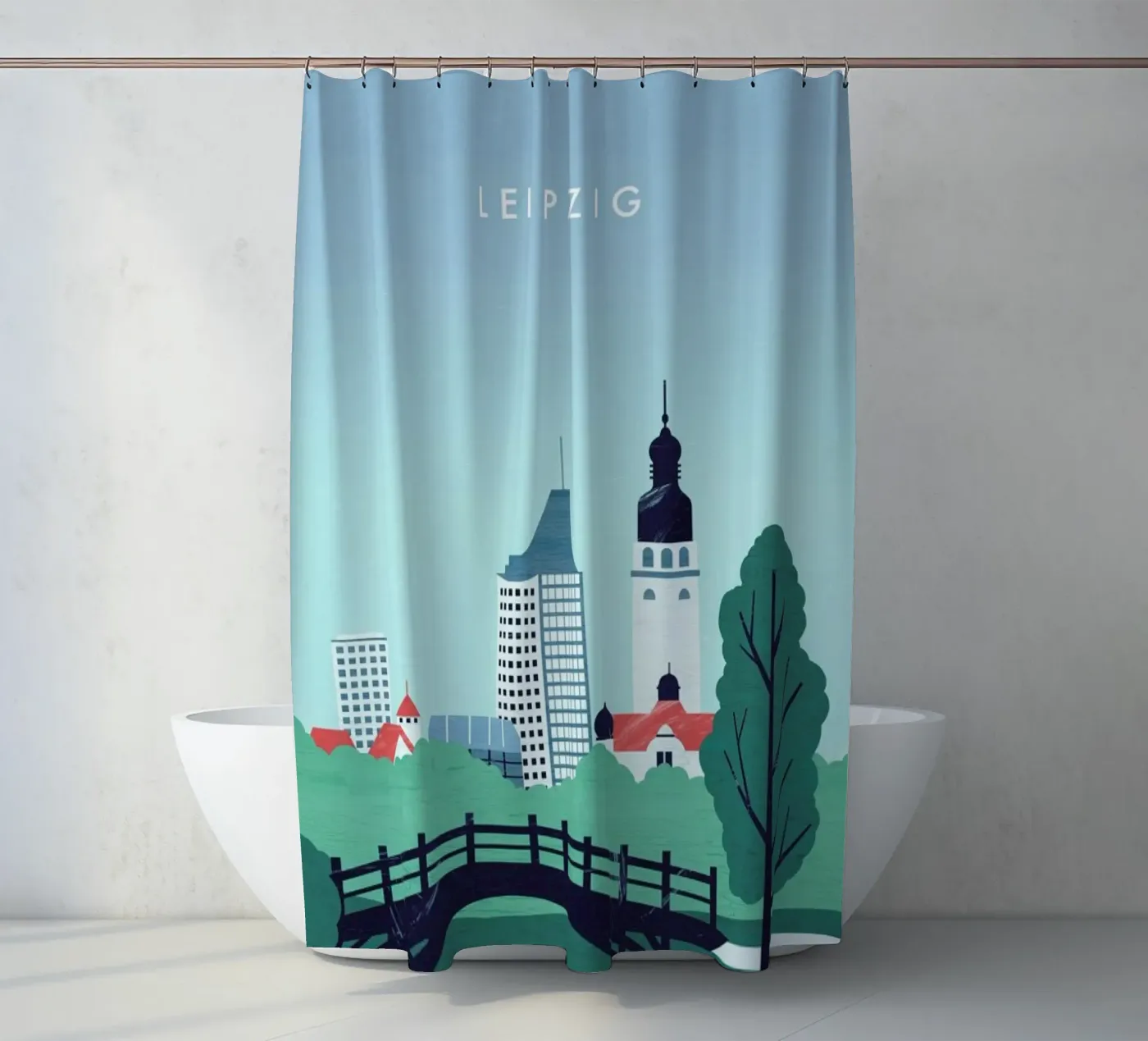 Leipzig Duschvorhang von Katinka Reinke