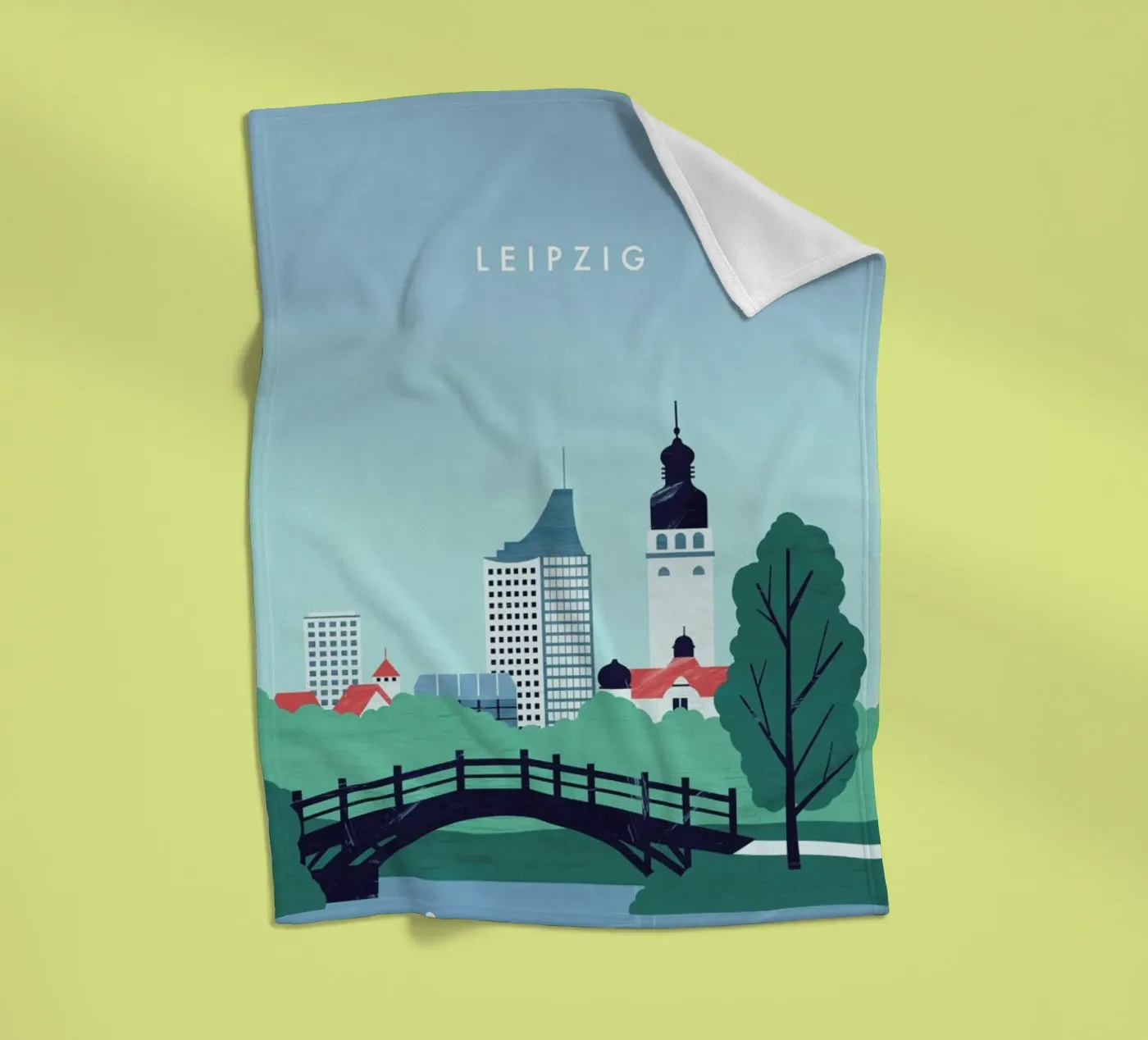 Leipzig Fleecedecke von Katinka Reinke