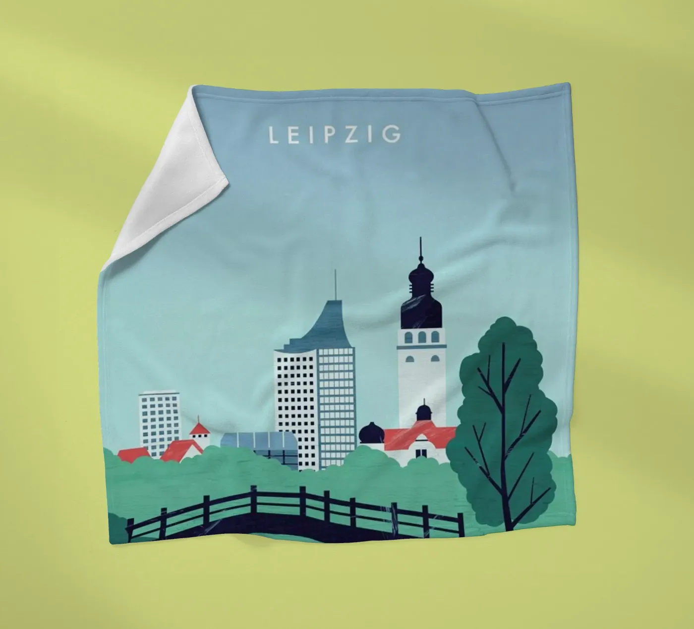 Leipzig Fleecedecke von Katinka Reinke