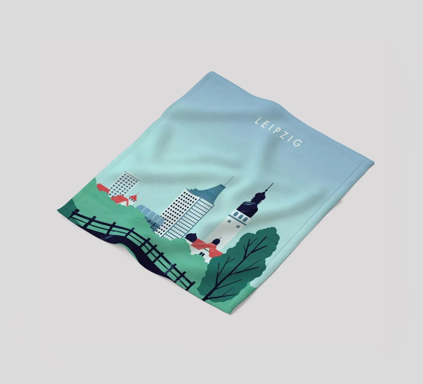 Leipzig fleece blanket by Katinka Reinke