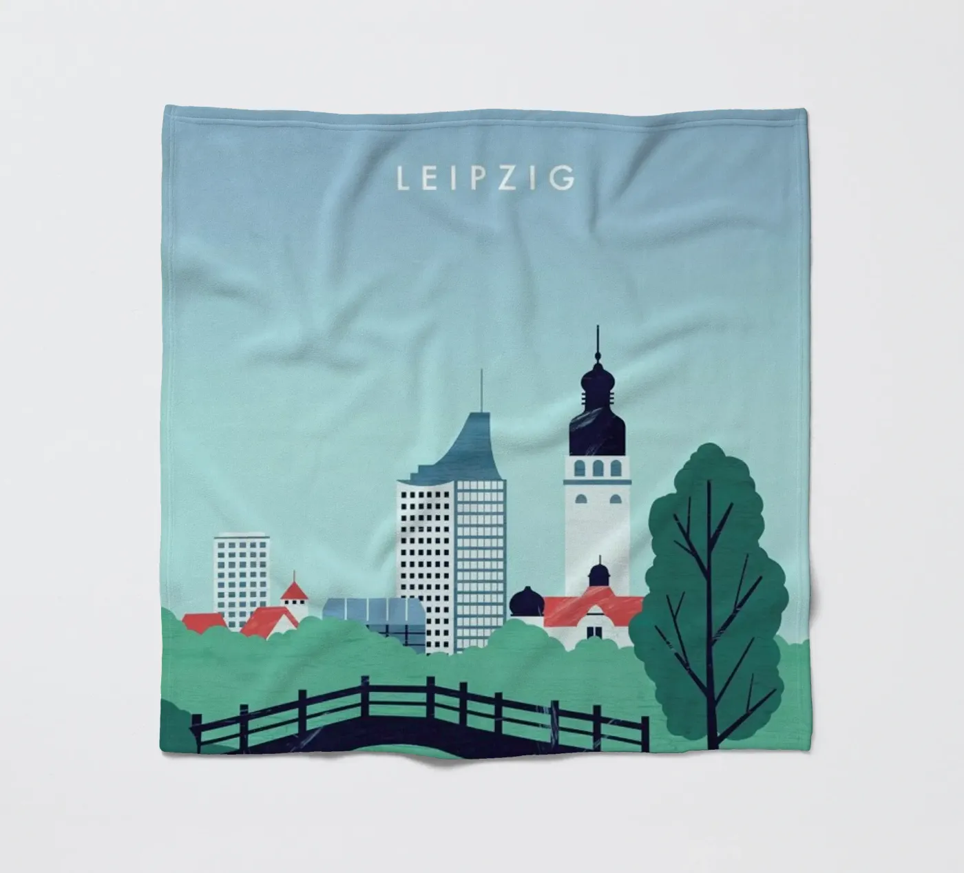 Leipzig Fleecedecke von Katinka Reinke