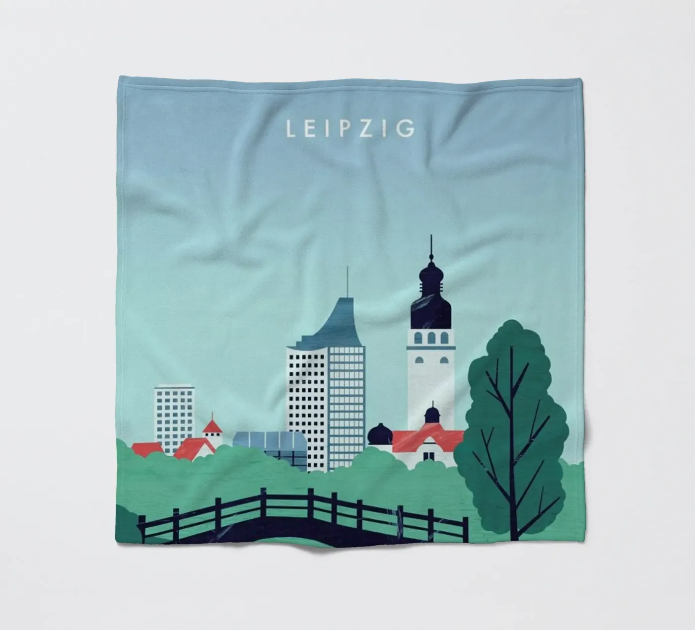 Leipzig fleece blanket by Katinka Reinke