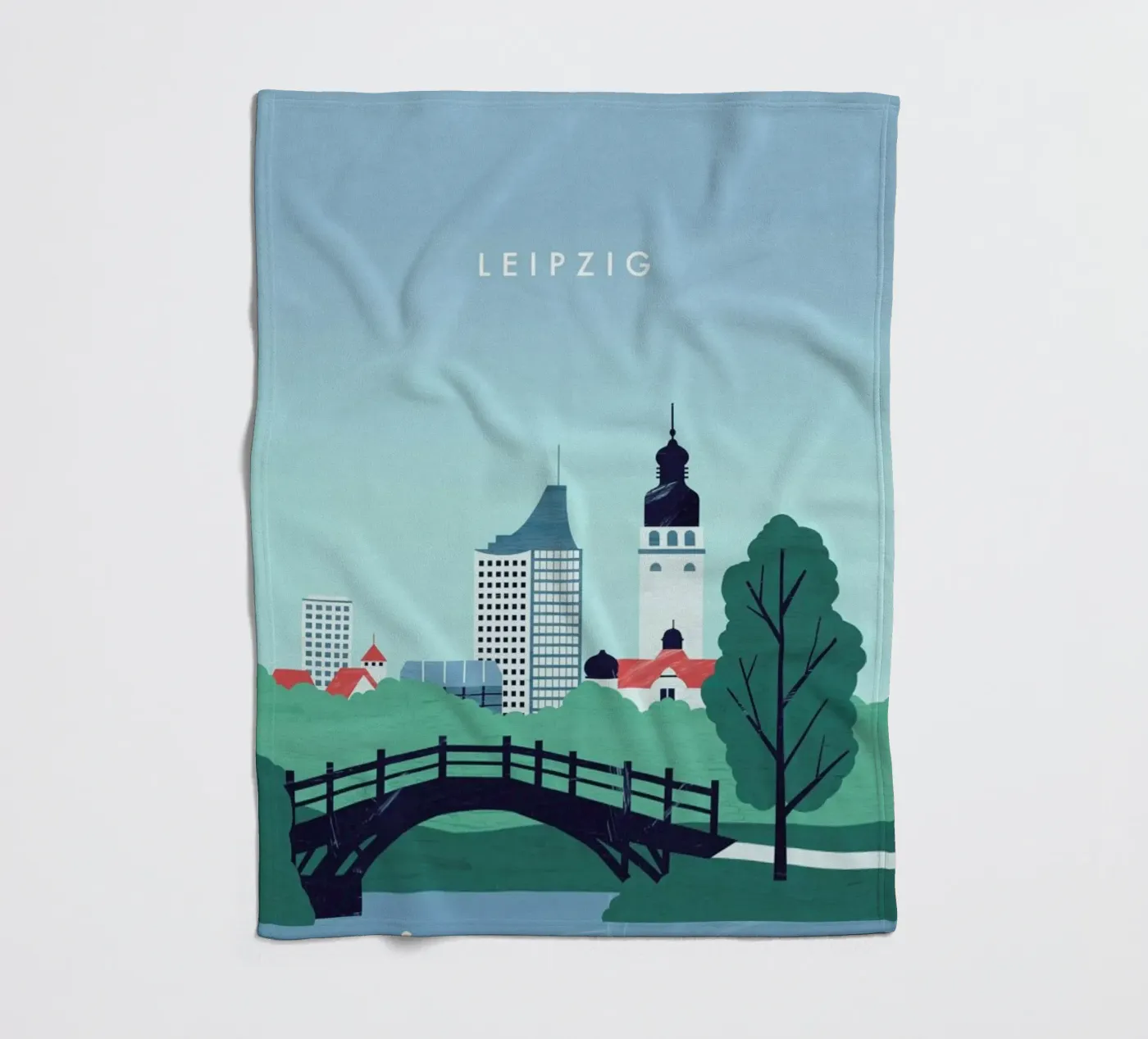 Leipzig Fleecedecke von Katinka Reinke