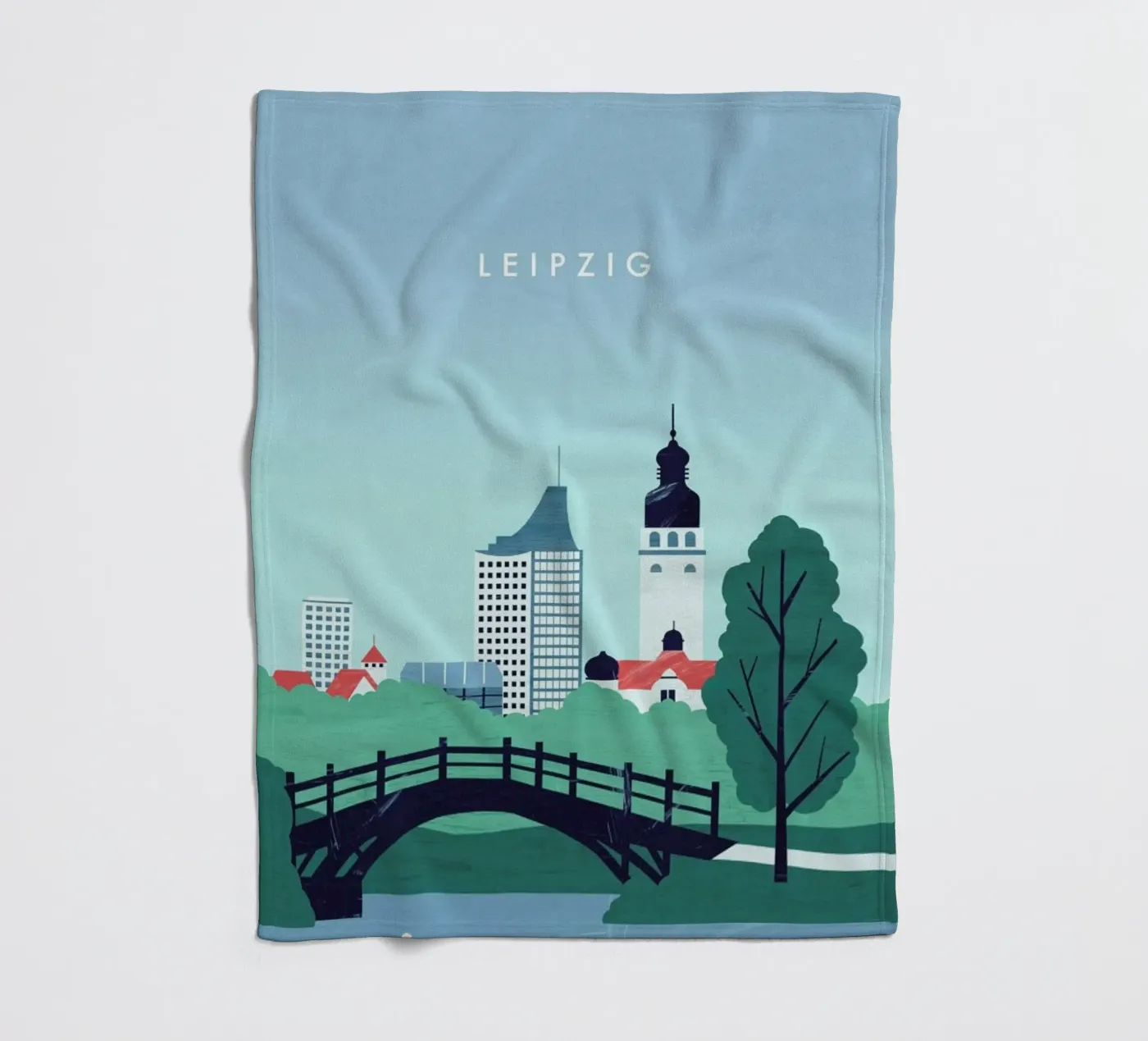 Leipzig fleece blanket by Katinka Reinke