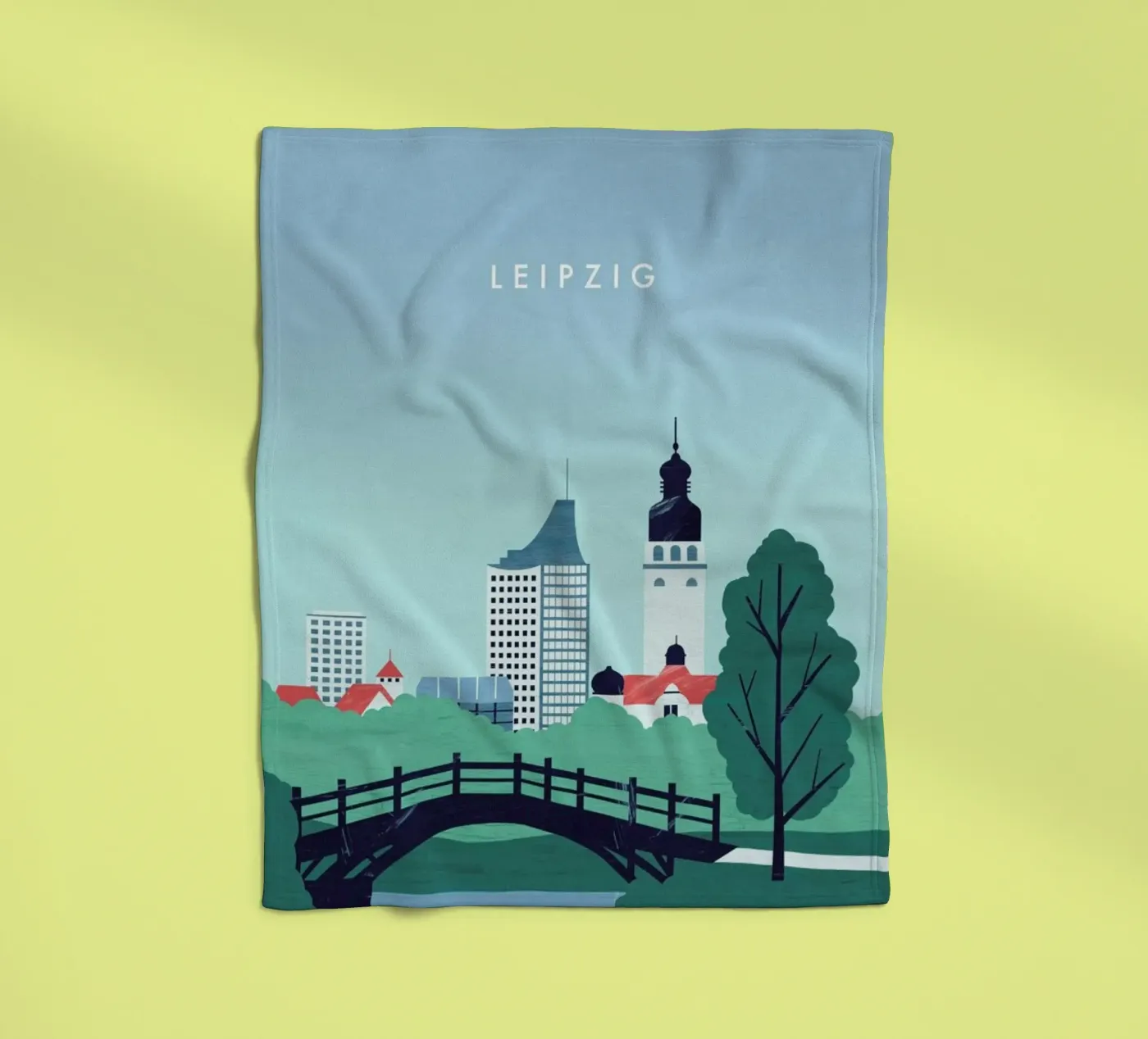 Leipzig Fleecedecke von Katinka Reinke