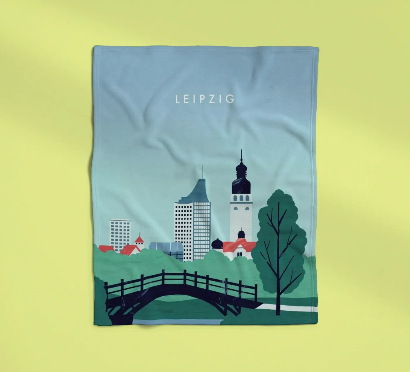 Leipzig fleece blanket by Katinka Reinke