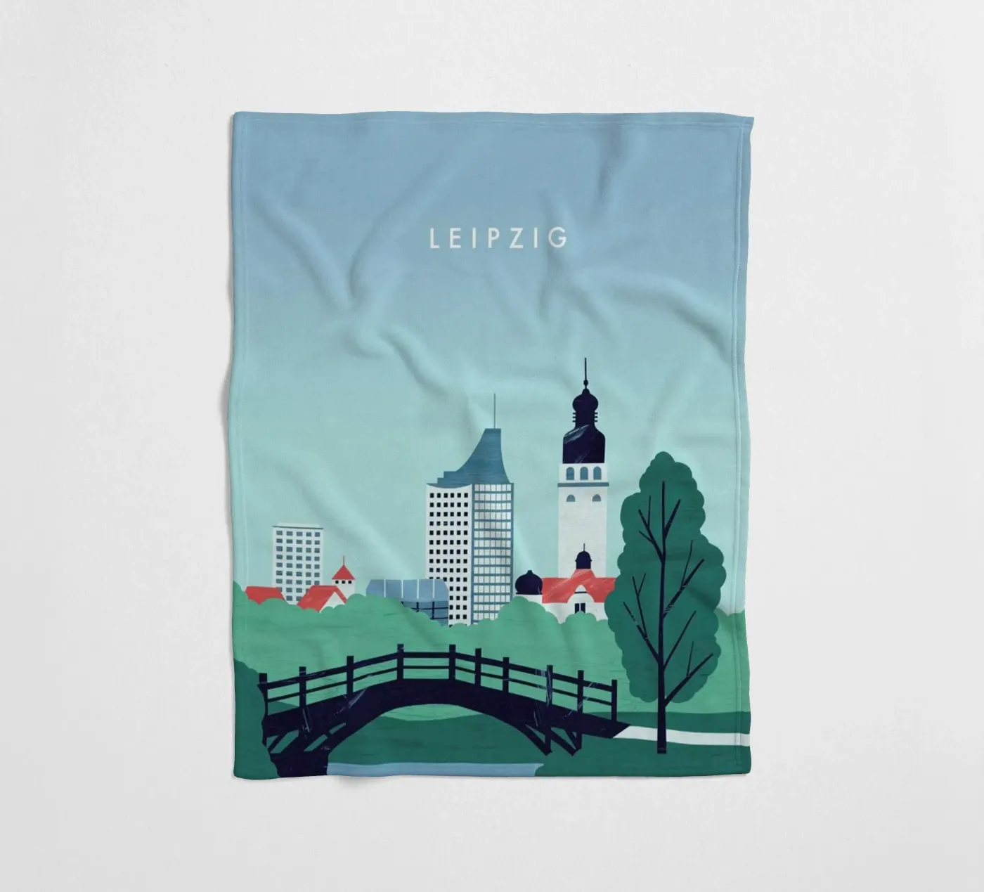 Leipzig fleece blanket by Katinka Reinke