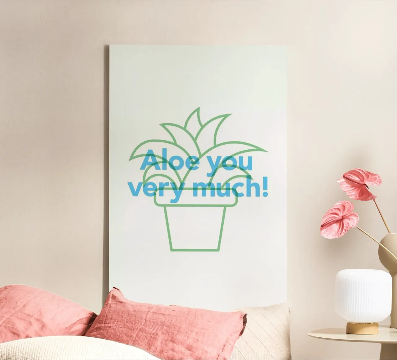 Aloe tela con Cornice a cassetta da Evita Witzenhausen