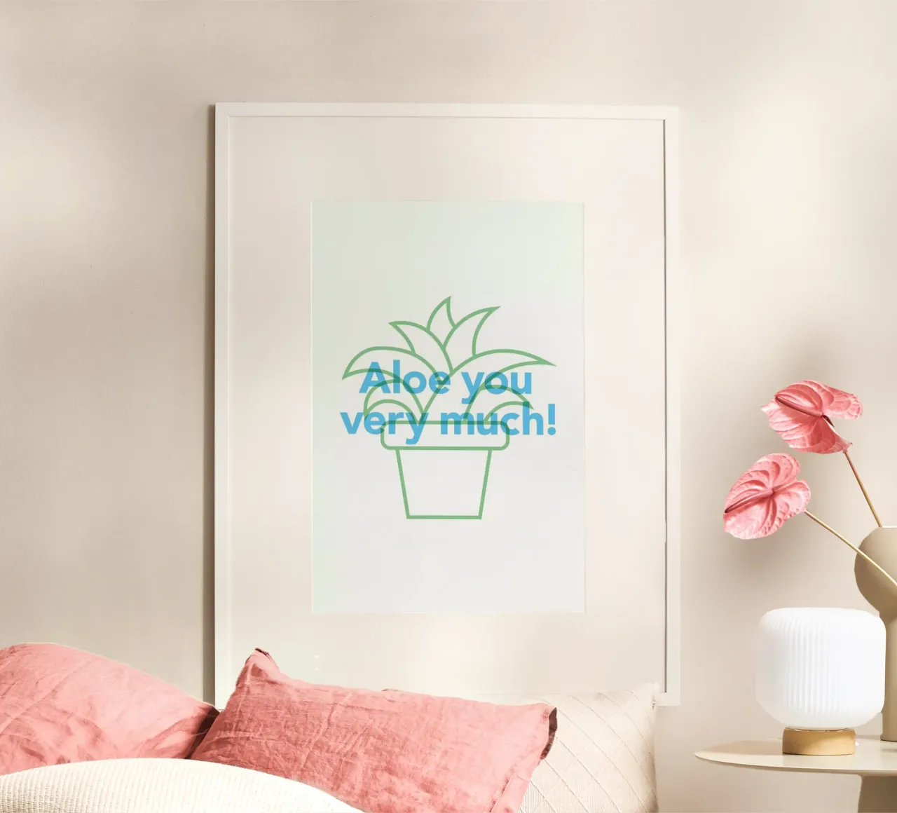 Aloe poster con telaio in legno da Evita Witzenhausen