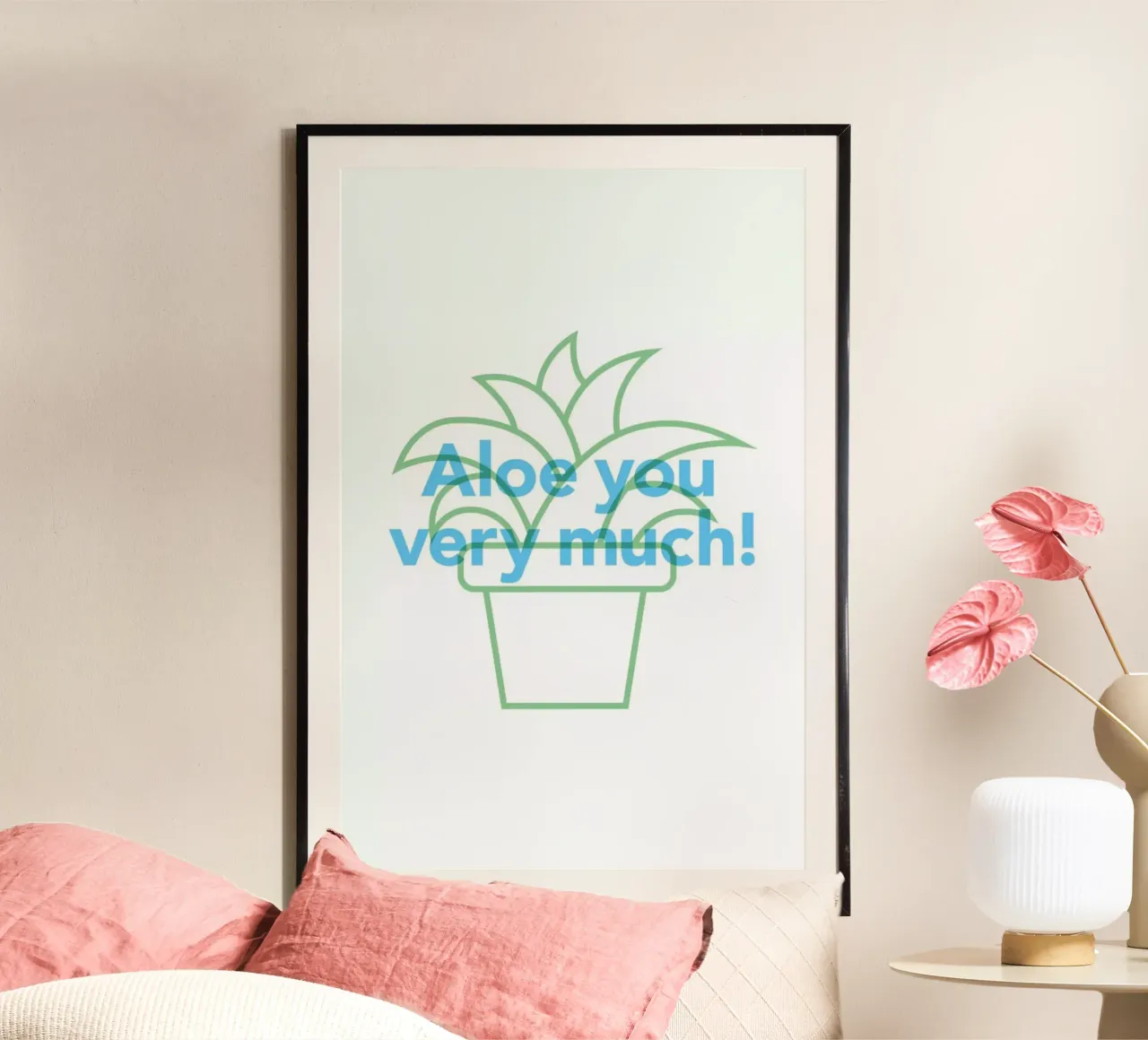 Aloe poster con telaio in legno da Evita Witzenhausen