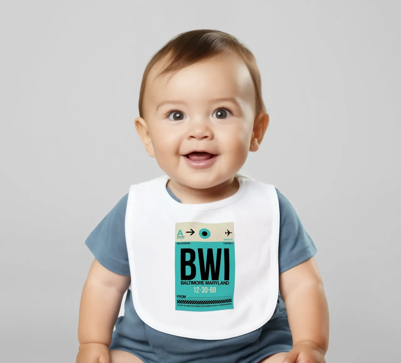 BWI - Baltimore baby bib by Naxart