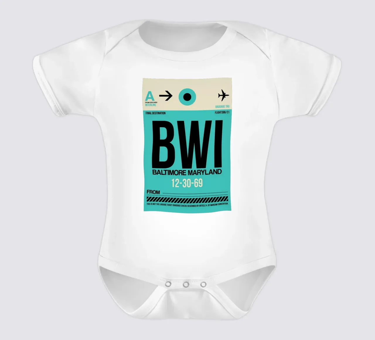 BWI - Baltimore short-sleeve baby romper by Naxart