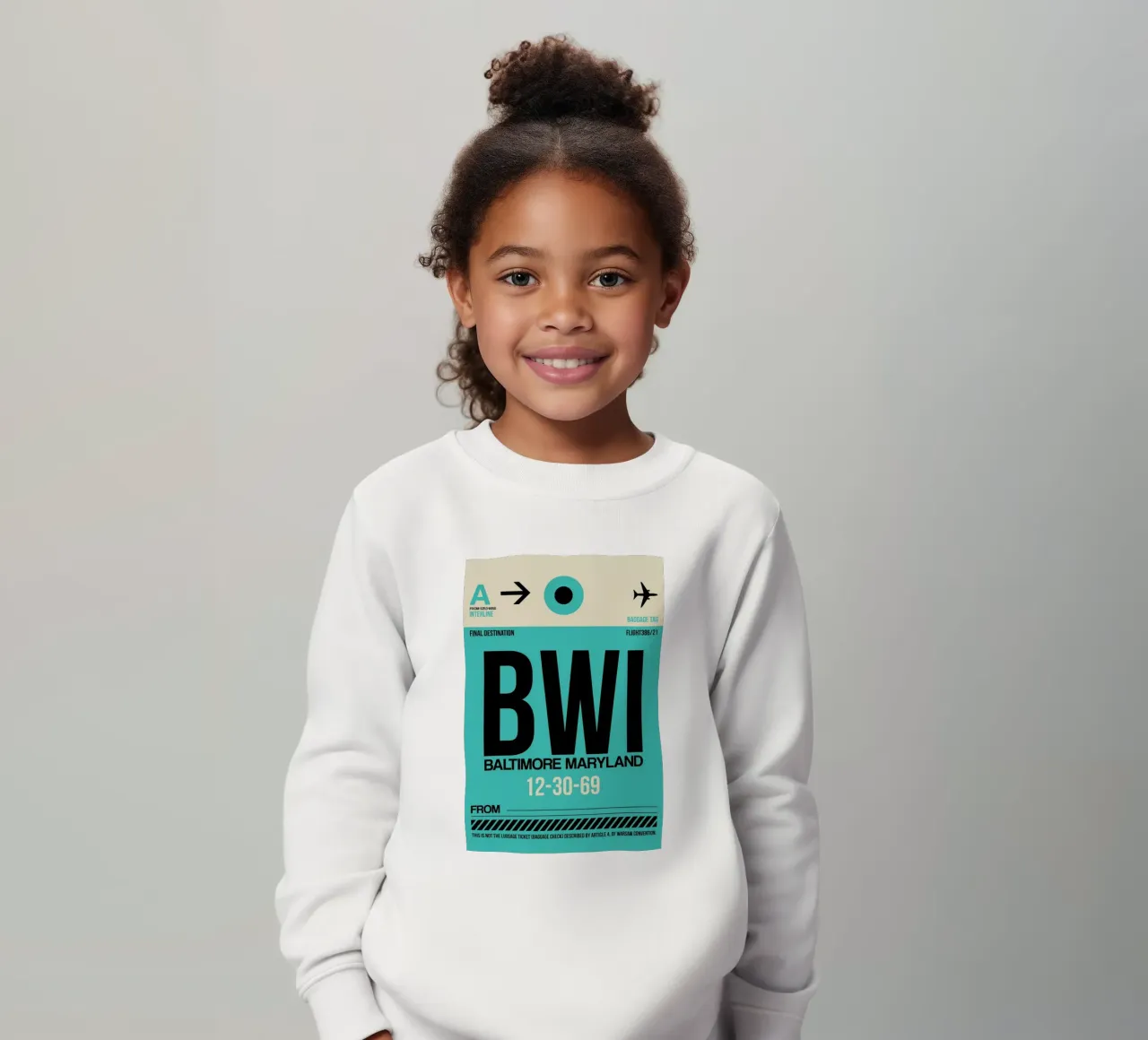 BWI - Baltimore kids sweatshirt by Naxart