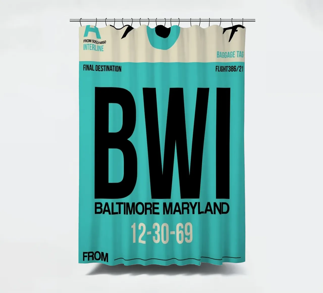 BWI - Baltimore shower curtain by Naxart