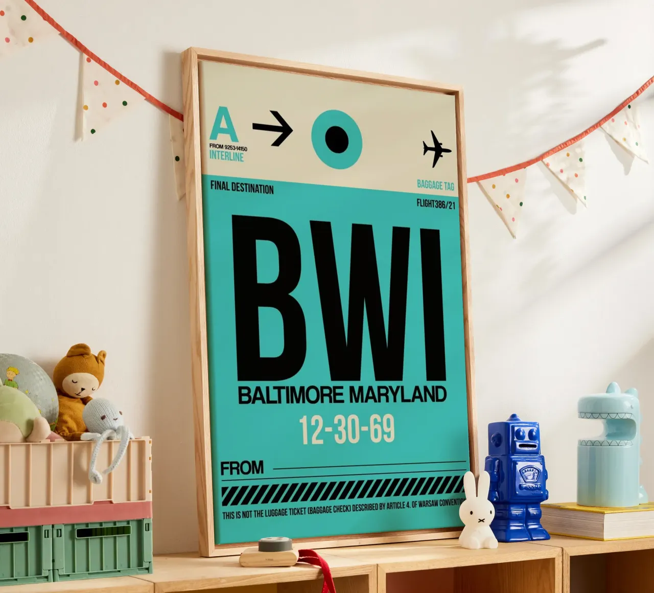 BWI - Baltimore tela con Cornice a cassetta da Naxart